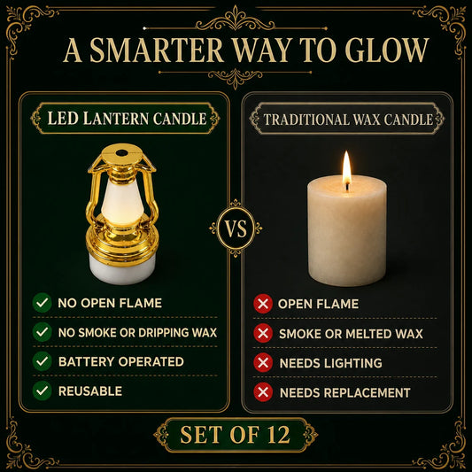 Vintage Lantern Flameless LED Candle Set – Elegant Warm Glow