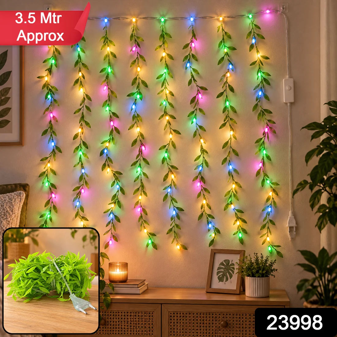 BIS Certified Decorative Leaf LED Curtain Light With Button Controller