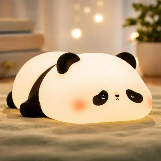 Cute Panda Silicone LED Night Lamp, USB Rechargeable Touch Bedside Light