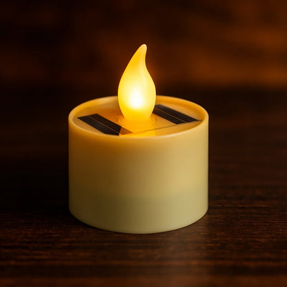 Solar Powered LED Flameless Candle – Safe Warm Glow for Decor [1 PC]
