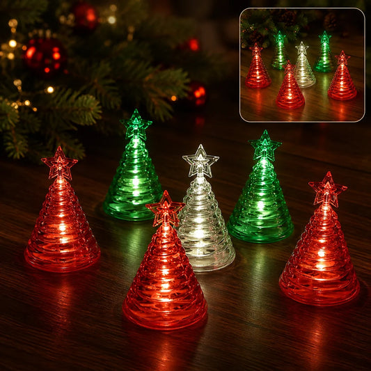 LED Christmas Tree Decorative Lights – Set of 6 Mini Battery Operated Lamps