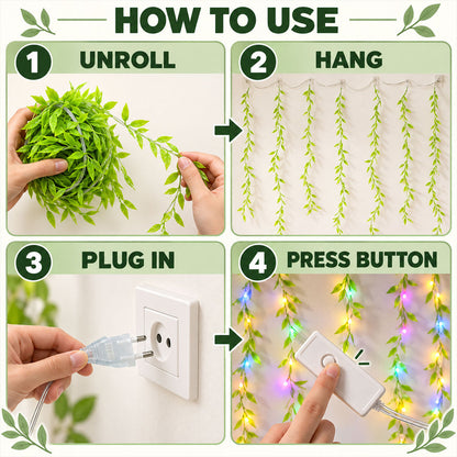 BIS Certified Decorative Leaf LED Curtain Light With Button Controller