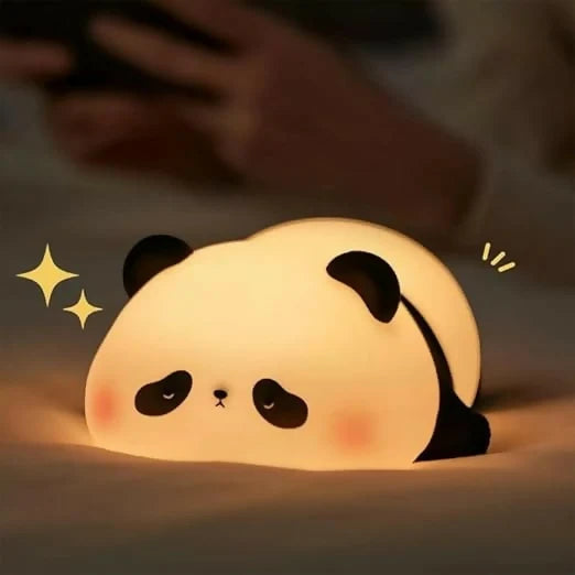 Cute Panda Silicone LED Night Lamp, USB Rechargeable Touch Bedside Light
