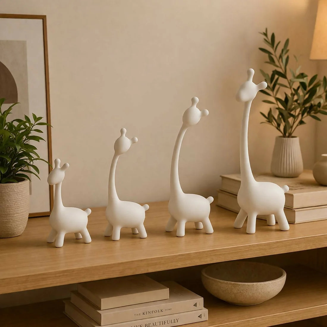 Modern Giraffe Family Figurines – Elegant Home Decor Set of 4