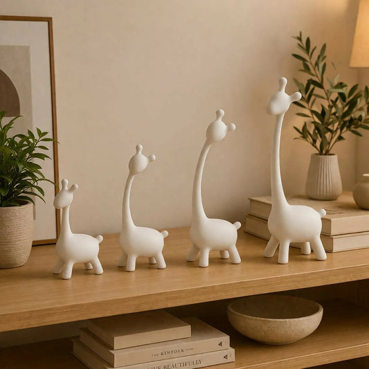 Modern Giraffe Family Figurines – Elegant Home Decor Set of 4