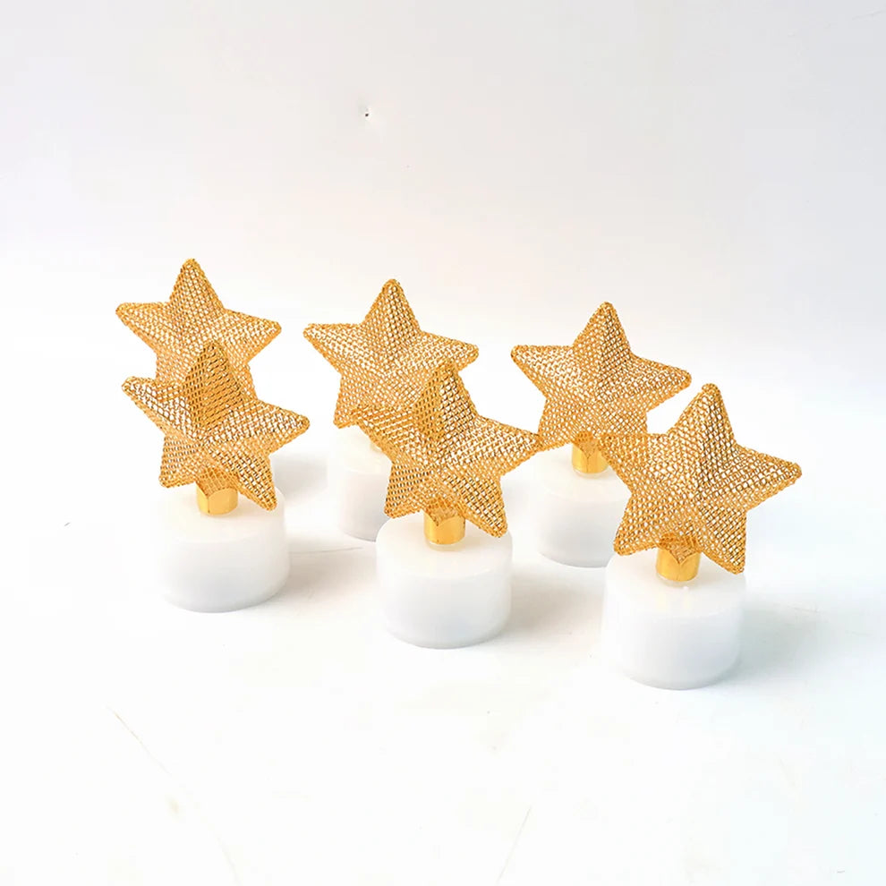 LED Star Candles – Set of 6 Flameless Decorative Tealights