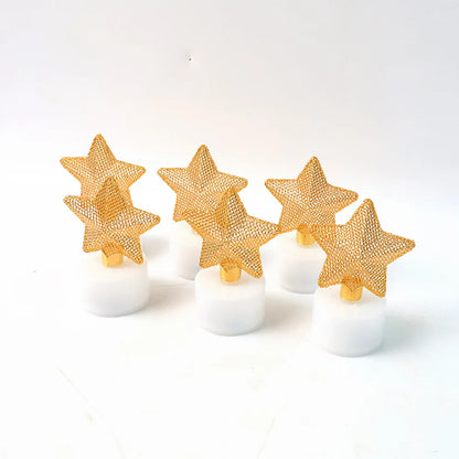 LED Star Candles – Set of 6 Flameless Decorative Tealights
