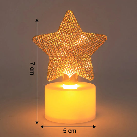 LED Star Candles – Set of 6 Flameless Decorative Tealights