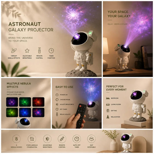 Astronaut Galaxy Projector – Starry Night Lamp