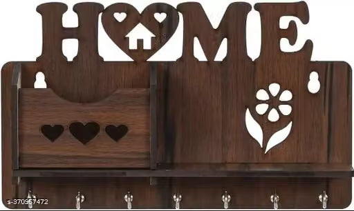 WALL DECOR MOBILE HOLDER WITH KEY HOLDER AND CHARGING POINT